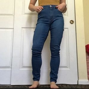 High waisted skinny jeans